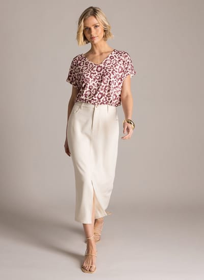 YEST Gieltje Essential Tops - Plum/Multi Colour - maat 36