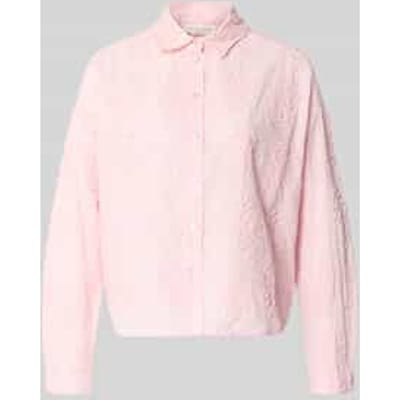 Katoenen blouse met Bloemen 3D-applicatie