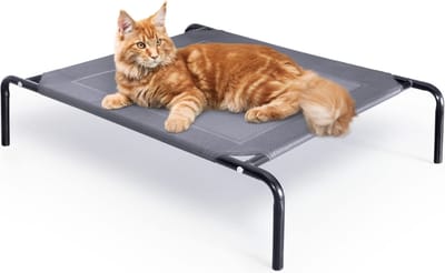 JAXY Hondenstretcher - Hondenbed Verhoogd - Hondenbank - Honden Ligbed - Hondenstretchers - Hondenbed Op Pootjes - Draagbaar - 69,5 x 55 x 16,5 cm - S - Grijs