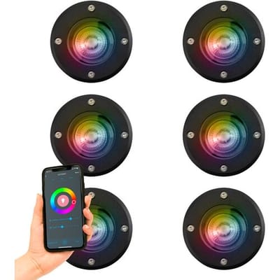 KS Verlichting Grondspot LED Ø11 Rond Zwart Set met Smart WIFI LED’s (6-stuks)
