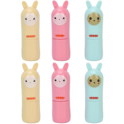 6 Stuks Lippenbalsem Tube Kit Leeg Cartoon Dier Vorm Make-up Gereedschap voor DIY Zelfgemaakte Lippenstift white