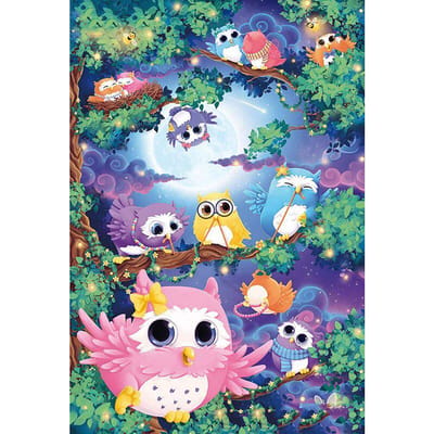 5D DIY Diamond Painting  Cartoon uil  3D Borduren Kruissteek cadeau Home Decor Cadeau 20X30CM blue