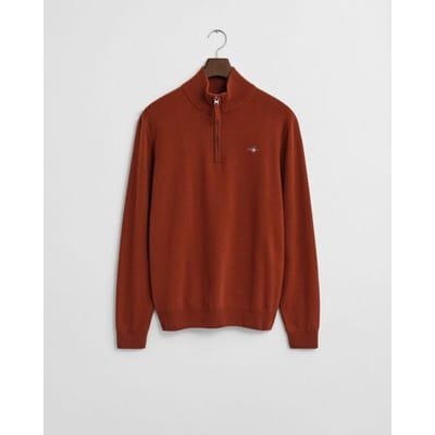 Gant Trui Superfijne Lamswol Half-Zip Modern Rust / male