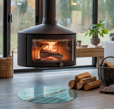 Coloray Vloerplaat Houtkachel - Vloerplaat Openhaard - 50 cm x 50 cm - Houtkachel Accessoires - Turkoois Vloerplaat Kachel - Vloerplaat Voor Kachel - Plaat voor Onder Houtkachel - Open Haard Accessoires - Plaat Kachel
