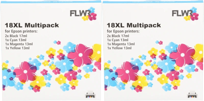 FLWR - Cartridges / Epson (2X) 18XL Multipack / zwart en kleur / Geschikt voor Epson
