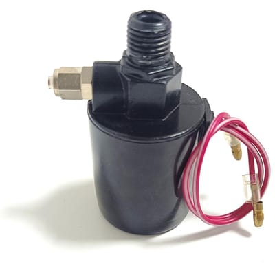 Vanne d'air électrique universelle 1/4  NPT 12V/24V (Solénoïde) pour tuyau de 1/4  de diamètre extérieur 200PSI Klaxon de train/à air noir