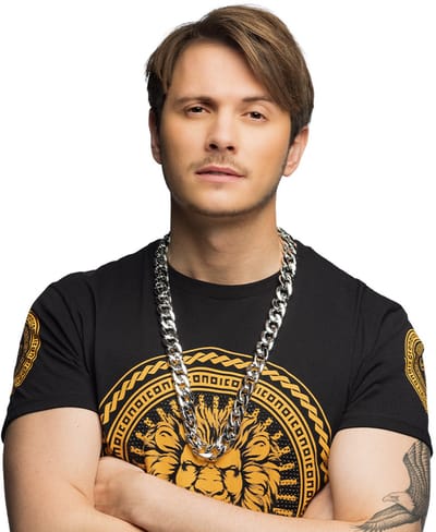 Boland - Ketting Pimp zilver Zilver - Volwassenen - Unisex - Pooier - Foute party - Pooier - Themafeest - Carnaval