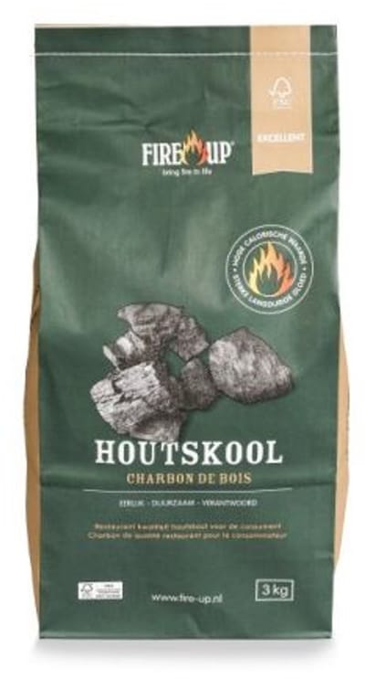 Fire-Up - premium Houtskool zak á 3kg FSC