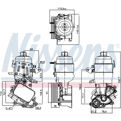 Olie radiator, motorolie NISSENS 91326
