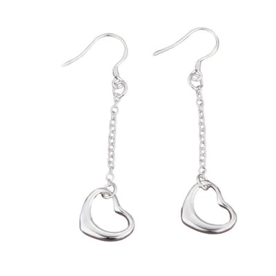 Zilveren oorbellen -Open hartje- zilverkleur- Charme Bijoux