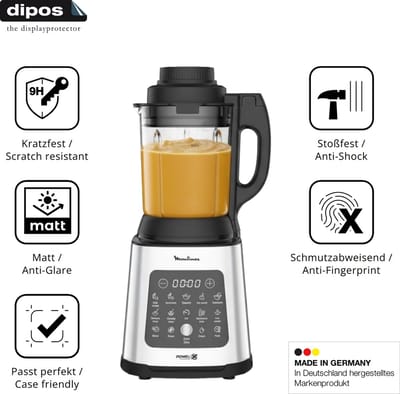 dipos – 2x Matte Pantserfolie geschikt voor Moulinex LM83SD10 | 9H Screenprotector