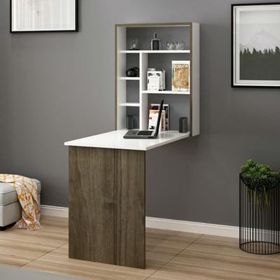Bureau Magicbox - Werktafel bureau - Thuiswerken Kantoor - Rechthoekige Vorm - Niet gespecificeerd - Wit Walnoot