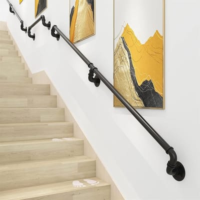 Muur Leuning - Trap Reling - Veilige Toegang - Hoge Draagkracht - 150cm Lengte - Zwart