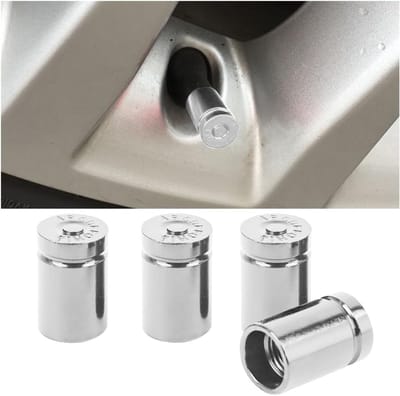 Set van 4 Aluminium Ventieldoppen voor Auto, Motor, Fiets en Vrachtwagen met Dichting - Wit