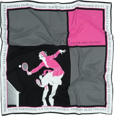 We Love Ties - Sjaals - Sjaal Tennis La Vie des Courts - roze / zwart / wit