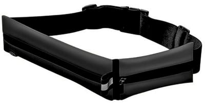 U Fit One Running Belt - Dubble Compartement -Hardloopriem - Verstelbaar - Waterafstotend - Smartphone Houder - 60 tot 100 cm - Zwart