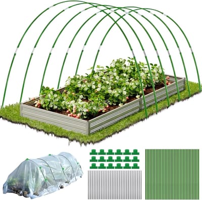 Plant Cages en Ondersteuningen voor Groentetuin, 36 Stuks Kassen Hoepels voor Groei, Ondersteuning voor Buitenplanten en Fruit, DIY Tuinpalen en Netten