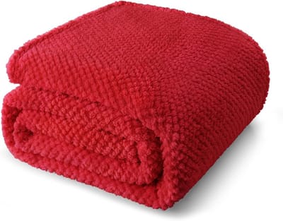Grote Pluizige Fleece Deken Rood 230x270 cm Zacht en Warm