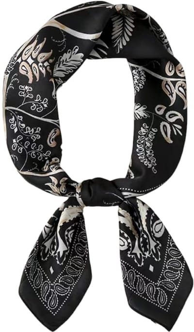 Zijde Vierkante sjaal zwart gebloemd |Deels zijde silk feeling |Youhomy accessoires neksjaaltje | Hoofdsjaal | Stewardess Sjaaltje|Cadeauset Moederdag cadeau| Valentijnsdag cadeau| Sinterklaas cadeau| Kerstcadeau