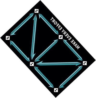 Voetbal Trainingsmat - Agility Trainer - Vaardigheden Verbeteren - Antislip Ontwerp - 60 x 7.5 cm - Cyaan blauw