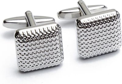 Heren Manchetknopen Klassiek | Mannen | Vierkant | Ribbel Patroon | Zilverkleurig | Formeel | Kerstcadeau | Valentijnsdag Cadeau