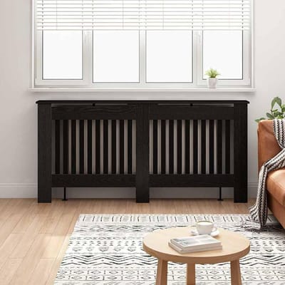 Radiatorbekleding - Verwarmingsombouw - Woonkamer Decoratie - Veiligheid Gezinnen - 172 x 19 x 815 cm - Zwart Eiken