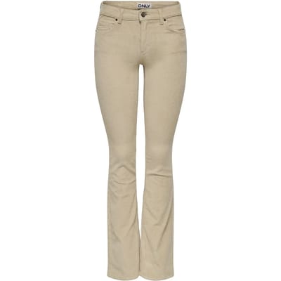 Only Broek Onlmary-global Mid Cord Flared Pnt 15304256 Oatmeal Dames Maat - W38 X L30