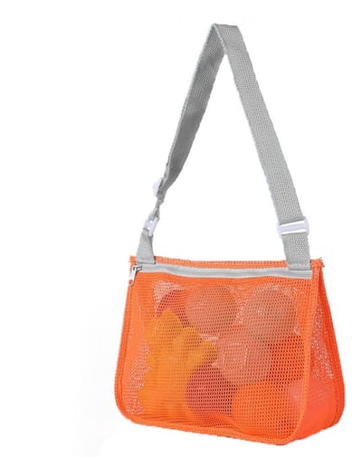 Opbergtas voor het strand kinderen– Opengewerkt schelpentasje – Reistas voor het strand – Transparante nettas – Strandtas van gaas – Zwemtas voor de zomer – Opvouwbare geweven tas – Ontworpen voor het opbergen schelpen, strandspeelgoed – 21x25x8cm
