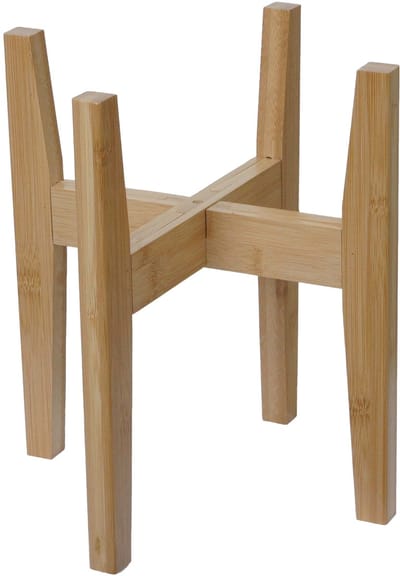 Bamboe plantenstandaard MCW-Q31, bloemenstandaard, bloempotstandaard, verstelbaar 30x27-37 cm ~ naturel