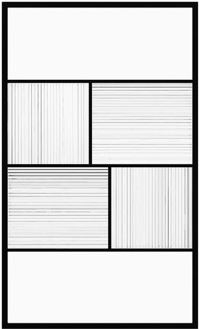 Vente-unique Italiaanse douchewand met zeefdruk en textuur - Mat zwart - 120 x 200 cm - SLOMENA