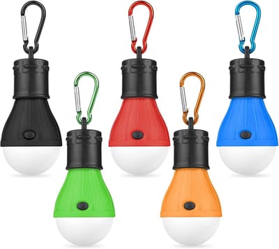 5 Stuks Waterdichte LED Campinglampen met Haak - Perfect voor Kamperen, Wandelen en Noodverlichting