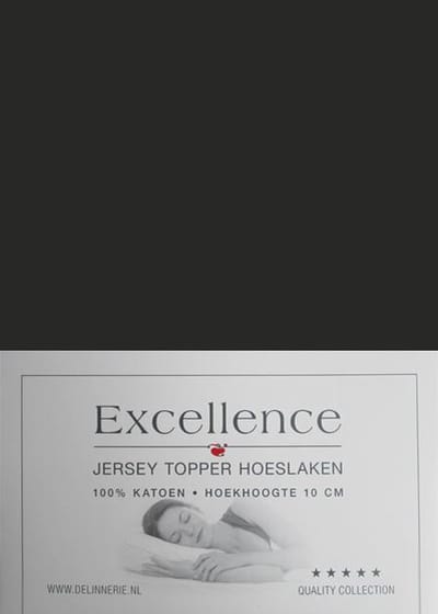 Excellence Jersey Topper Hoeslaken - Tweepersoons - 160x200/210 cm - Black