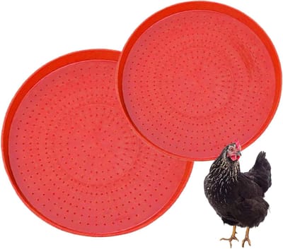 Kippen Voederbak - Pluimvee Voederplaat - Vogels Voeren - Weerbestendig Ontwerp - 40 cm - Grijs
