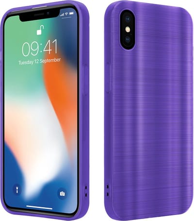 Cadorabo Hoesje geschikt voor Apple iPhone X / XS in Brushed Paars - Beschermhoes Case Cover van flexibel TPU silicone in Brushed design