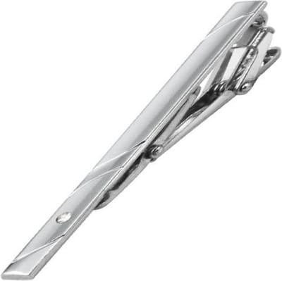 Fako Bijoux - Dasspeld - Stropdas Clip - Tie Clip - Deluxe - Model Hugo - 60mm - Zilverkleurig