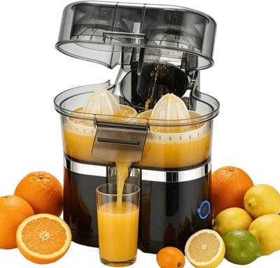 Elektrische Citruspers - Sap Maker - Snel Sap Maken - Dubbele Kop - 26H cm - Zwart