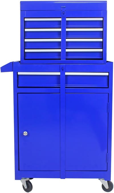 MODENUIT Gereedschapskast - Op Wielen Met Laden En Verstelbare Plank - Voor Garage En Werkplaats - Staal - Blauw