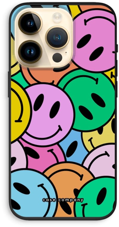 Case Company® - Hoesje geschikt voor iPhone 14 Pro hoesje - Smiley N°1 - Biologisch Afbreekbaar Telefoonhoesje - Bescherming alle Kanten en Schermrand