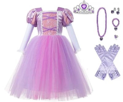 Het Betere Merk prinsessenjurk meisje - verkleedkleren meisjes + accessoires - maat 110 (98/104)