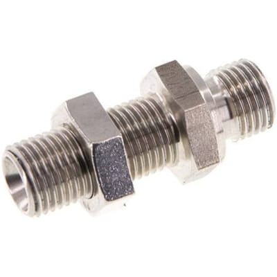 G 1/4'' RVS Schotdoorvoer Borstnippel 350 Bar - Hydrauliek - FL2S-M-S-014G-BI