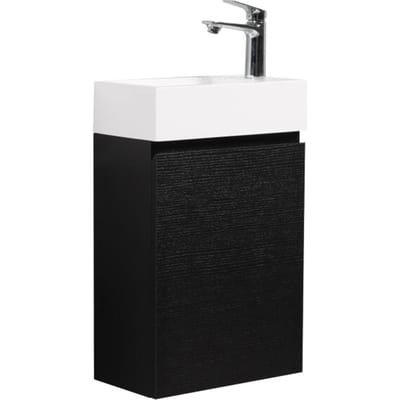Badplaats Toiletmeubel Angela 40 x 22 cm – Zwart – Fonteinmeubel met Wastafel