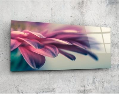 Panorama Glasschilderij - Bloemen - Wall Art - 92 x 36 cm
