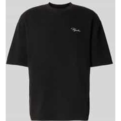 Oversized T-shirt met structuurpatroon en labelstitching