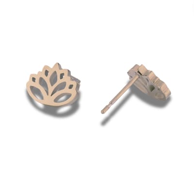 Oorbellen - oorstekers - Lotus bloem - roségoud kleurig - edel staal - hypoallergeen