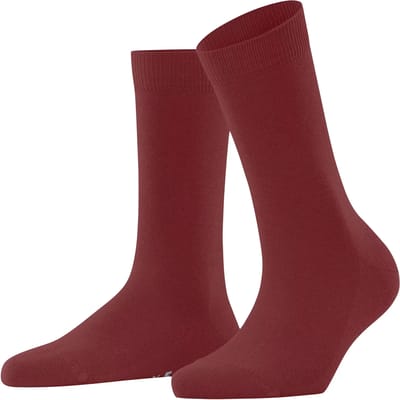 FALKE Family eenkleurig katoen sokken dames rood - maat 35-38