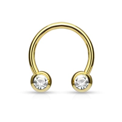 Piercing horseshoe front facing 1.2x10x4 - goud - LMPiercings