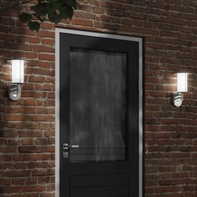vidaXL Buitenwandlamp met sensor roestvrij staal zilverkleurig