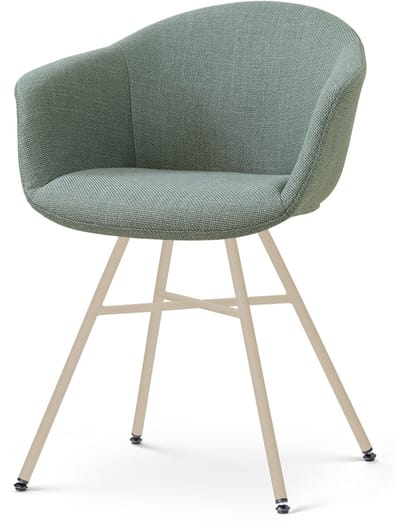 Nolon Noa-Otis Eetkamerstoel Saliegroen - Beige Onderstel - Scandinavisch - Armleuning - Stoffen - Comfortabel