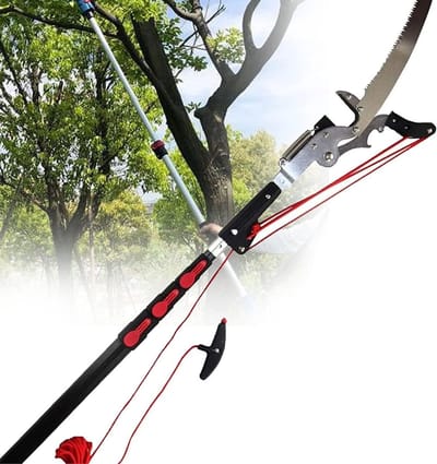 Telescopische Boomzaag - Heggenschaar Snoeischaar - Takken Snoeien - Verstelbare Aluminium Steel - 54 m - 72 m - Grijs