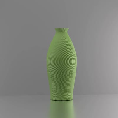 3d-gezellig Italiё - Vaas - Lichtgroen - Maat 30 cm - Kunststof - Modern - Bloemenvaas -100% gerecycled PLA (bioplastic)